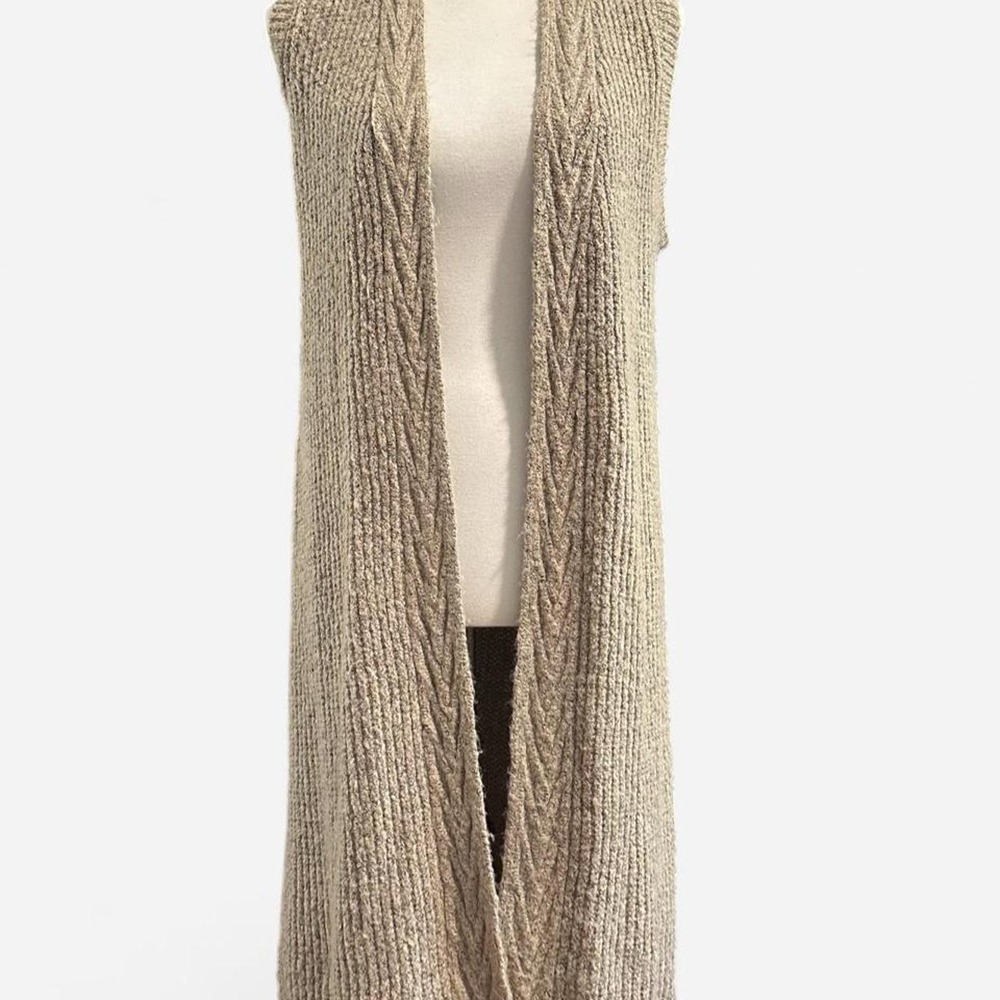 New Directions knit, beige, duster cardigan